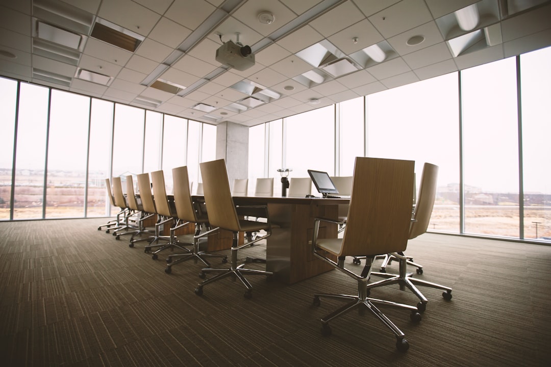 An empty conference room after the visiting team's final meeting